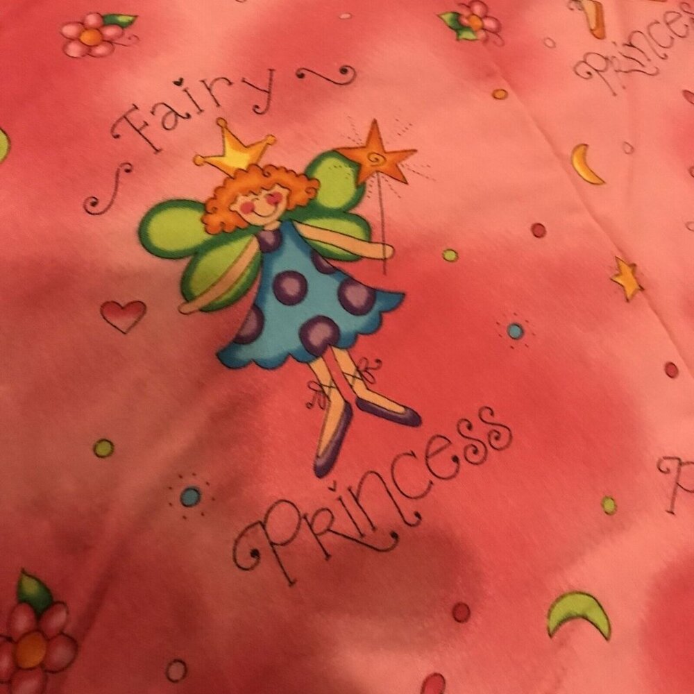 Vtg Bazoongi Sweet Princess Sleeping Bag  Pink & Yellow Print 52X27" Sleepovers - Picture 7 of 9